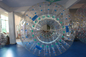 Boule gonflable de PVC Zorb de poignée bleue transparente, boule géante de hamster de diamètre de 3m x de 2m fournisseur